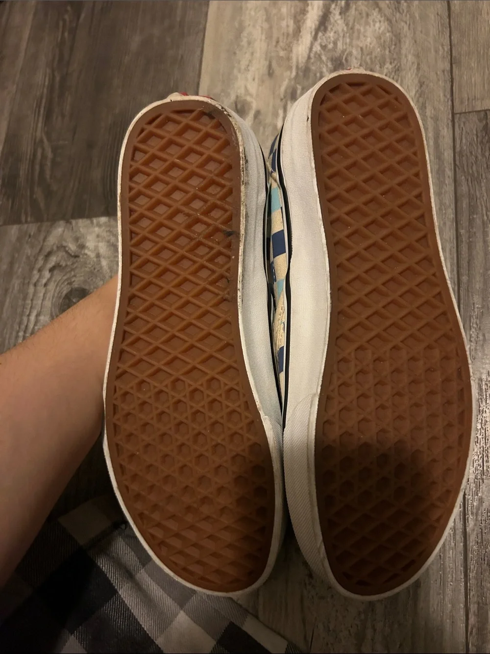 Vans Kids Checkerboard Slip-On Sneakers - Blue & Light Blue